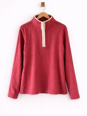 Women's Red Fleece‎ Snap Neck Pullover Top 2XL NEW